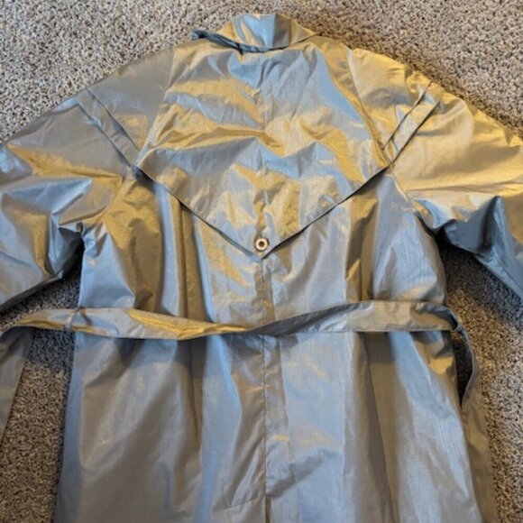 80s Vintage British Mist Gold Trench Coat size 16 - Picture 4 of 7